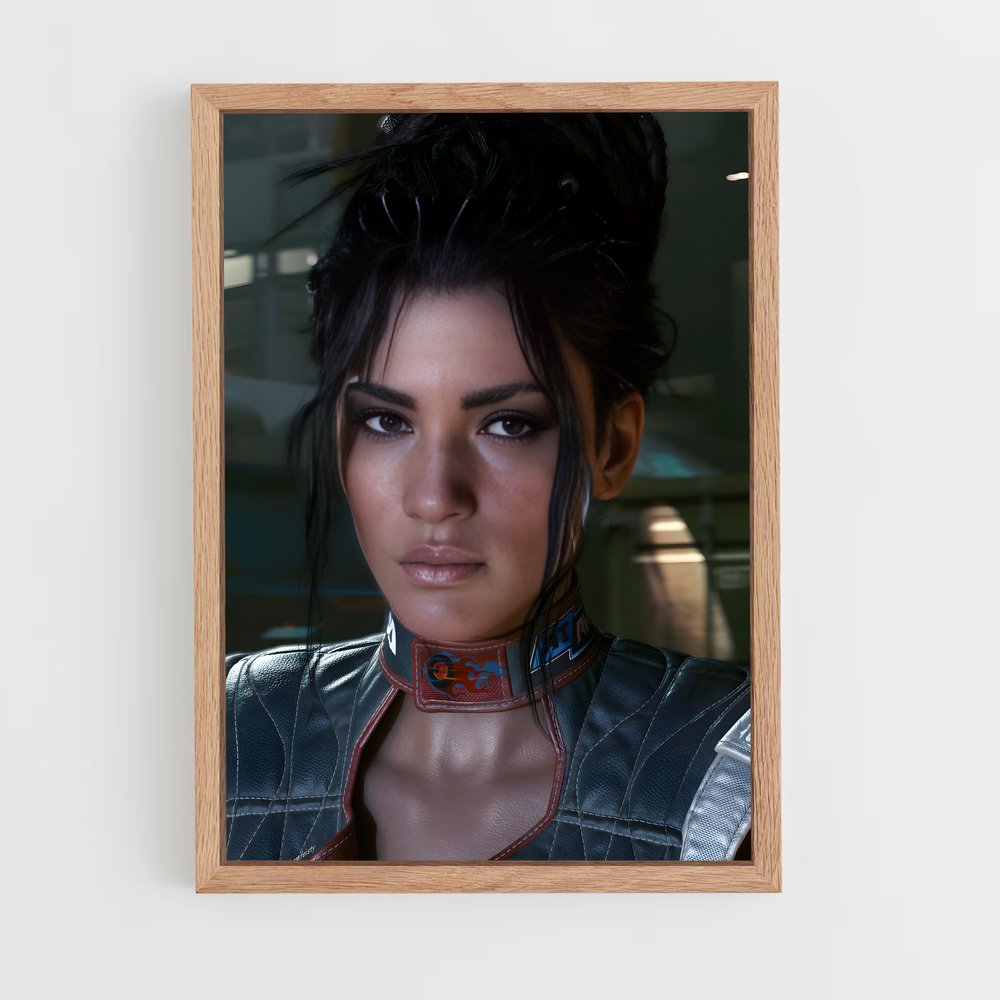 Poster Femme Énigme – affiche Cyberpunk (vue 4)